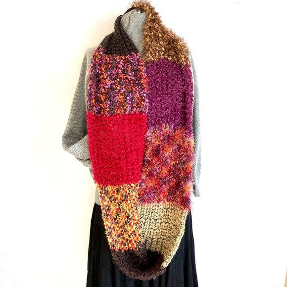 Sonoma Extra Long Chunky Knit Infinity Scarf Soft Multi Textured & Color Yarns - Picture 4 of 8
